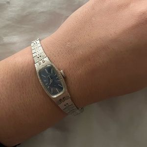 Ladies Vintage Seiko Watch White Gold Plated